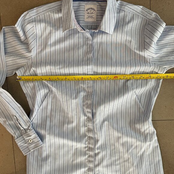 Brooks Brothers Blue & White Striped 100% cotton Shirt-Size 2P Petite - Picture 6 of 7